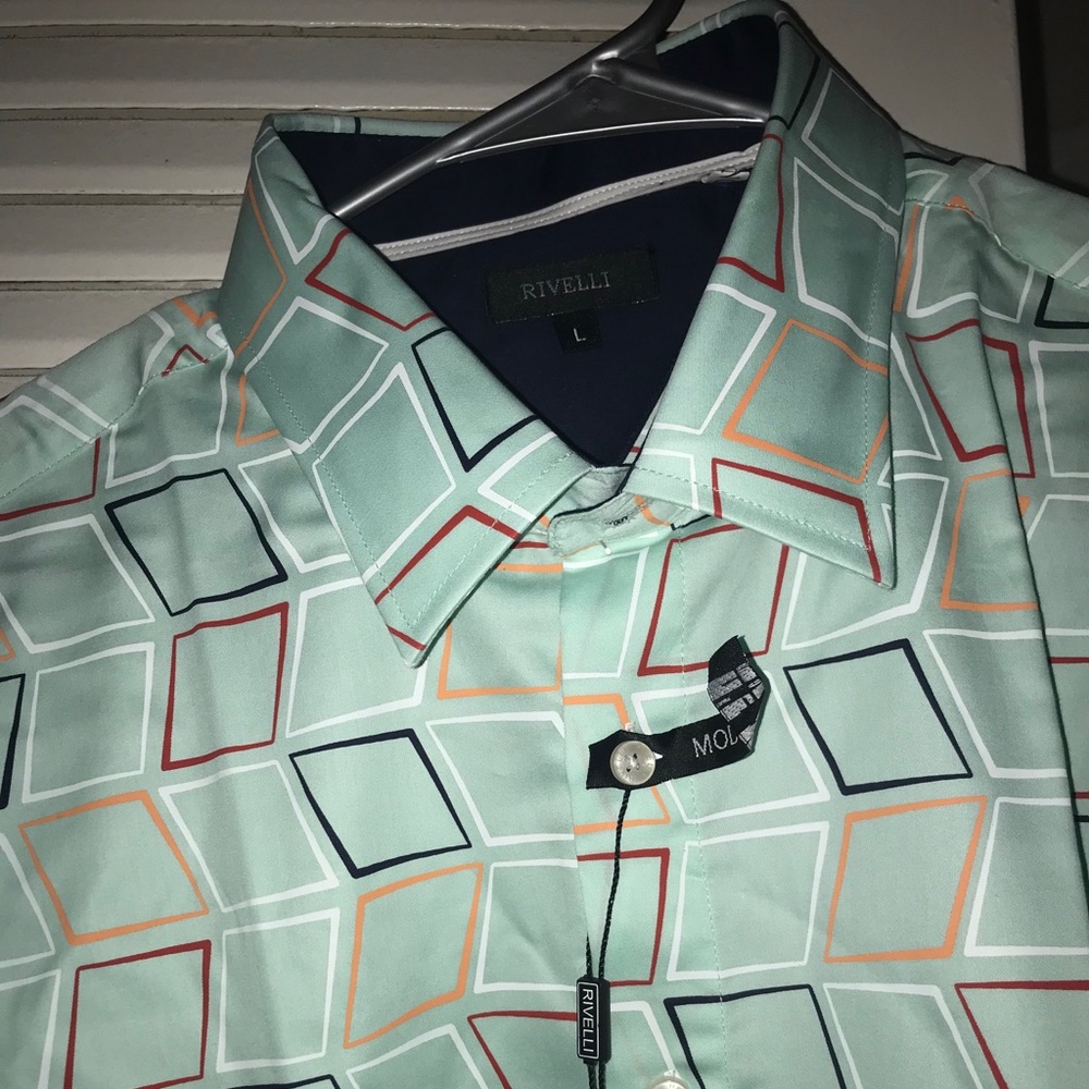 3D Square Shape Design Dress Shirt